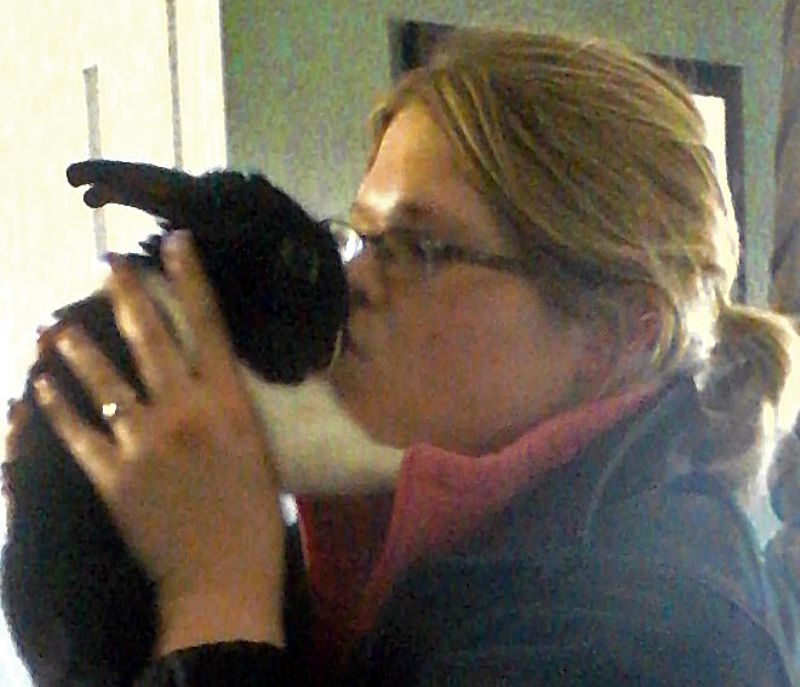 Erica with her bunny, Lola
